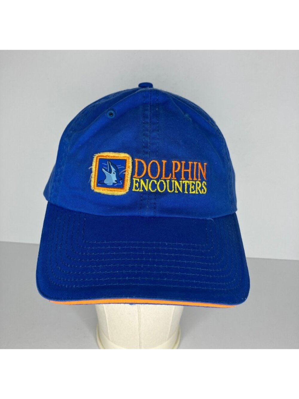 Dolphin Encounters Nassau Bahamas Baseball Hat Men's Adjustable Blue